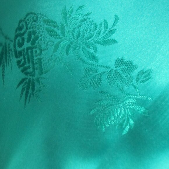 Vtg Solz Squirrel Womens M Turquoise Black Reversible Kimono Satin Jacket Blazer - Picture 8 of 13